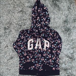 Toddler girls floral Gap zip hoodie. Size 4.